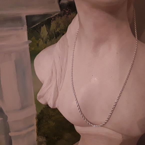 NEW, 925 STERLING SILVER 2MM D/C ROPE NECKLACE 20" - Picture 2 of 14